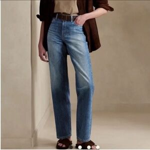 Banana Republic Mid Rise Baggy Loose Stovepipe Straight Leg Jeans